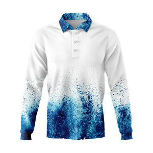 เสื้อโปโลผู้ชายไซส์ใหญ่พิเศษ แห้งเร็ว สำหรับตกปลา ผลิตจากโพลีเอสเตอร์ 100% แขนสั้น กันน้ำ ระบายอากาศ พิมพ์ลายแบบซับลิเมชั่น - Product Image 5