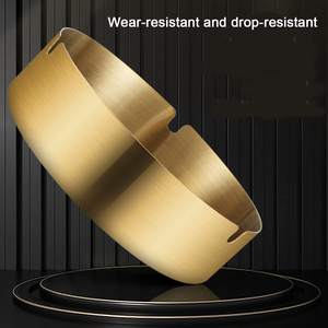 Premium Quality Gold Grey Silver Stainless Steel <b>Ashtray</b> Metal Cigar <b>Ashtray</b> <b>Portable</b> Ash Tray - Product Image 3