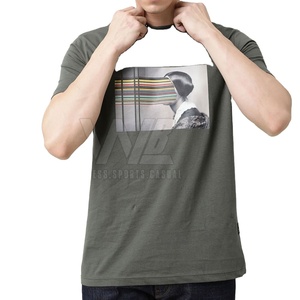Camiseta estampada de corte regular para hombre 230Gsm 100% algodón orgánico de secado rápido transpirable cómodo - Product Image 1