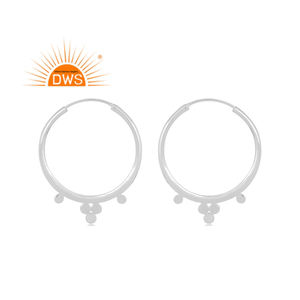 Meilleure vente de boucles d'oreilles rondes en argent sterling fin bijoux personnalisés pour femmes cadeau pour elle - Product Image 1