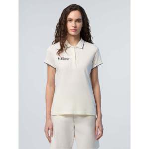 Polo T-shirt pour femme North Sails AC38 Collection, respirant, en tissu Oxford, imprimé guimauve, avec élasthanne, style sport décontracté, coupe courte - Product Image 4