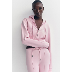 Sudadera con capucha holgada OEM estilo FZ con cremallera para mujer Sudadera con capucha elegante con cordón personalizable para mujer - Product Image 6