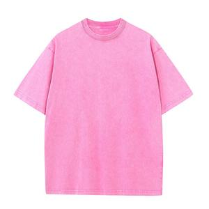 Camiseta de lavado ácido para hombre, tela de punto de manga corta de secado rápido de la mejor calidad, estampado liso de gran tamaño, Color sólido en estilo Hip Hop - Product Image 5