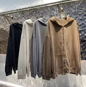 Sudadera con capucha Unisex 100% algodón 350g espuma de peso pesado impreso ajuste suelto estilo Vintage cuello con capucha personalizado para hombres y mujeres - Product Image 1