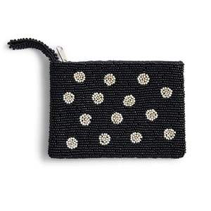 Porte-monnaie artisanal en perles et broderies, mini portefeuille de créateur indien pour femmes à prix avantageux - Product Image 1