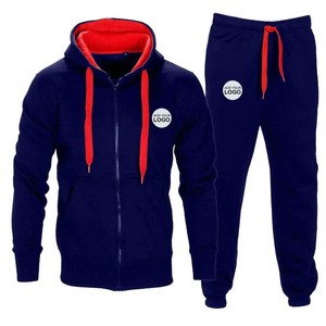 Chándal atlético de 2 piezas para hombre, chándal informal con cremallera completa para correr, conjunto de entrenamiento deportivo, ropa deportiva - Product Image 1