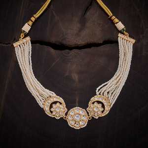 Collier Kundan 161522, élégant motif floral pour mariage, fabriqué à la main pour une beauté durable - Product Image 2