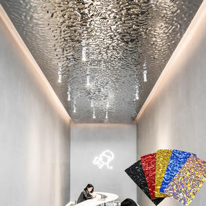 Panneaux muraux en couleur mentale à effet d'ondulation d'eau, décoration intérieure, panneau mural en WPC pour les zones commerciales - Product Image 1