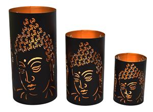 Juego de 3 Portavelas de Pilar Hechos a Mano de Hierro con Filigrana Negra y Dorada para Decoración del Hogar, Oficina, Sala de Estar, Navidad, Día de San Valentín - Product Image 2