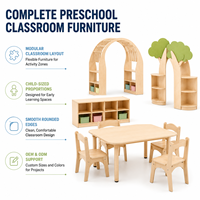 Ensemble table, chaise, étagère et armoire de rangement en bois Montessori, centre d'apprentissage pour les classes préscolaires, garderies, crèches, enfants
