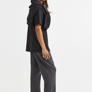 Jersey de estilo deportivo informal, pantalones de chándal, ropa de calle fresca, traje con capucha con tela de pantalón de chándal bordada y Material de Spandex - Product Image 3