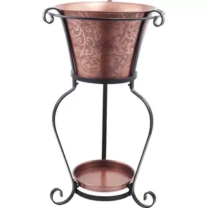 Porte-bouteille en métal plaqué or de qualité supérieure, forme carrée tendance, refroidisseur à vin pour hôtels, seau à champagne - Product Image 4