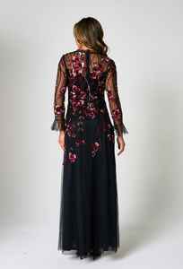 Maxi A-Line Beaded Front <b>Dress</b> Symmetric Design O-Neck Waist Side Slit Anti-Static Party <b>Cocktail</b> Clothing Breathable - Product Image 6