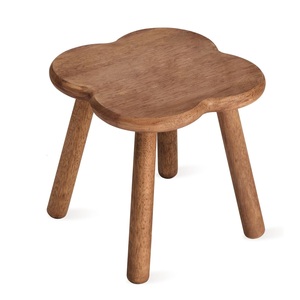 Handmade Wooden Flower Stool Artistic Solid Wood Seating Unique Floral Accent Table Minimalist Rustic Home Decor Vintage Boho - Product Image 5