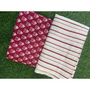 <b>Maroon</b> Floral Printed Pure Cotton <b>Top</b> and Bottom Fabric Free Size-SHKSS1030 - Product Image 1