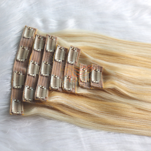 Ready Ship 12A Grade Extensions de cheveux vierges vietnamiennes Remy Clip à double tirage Trame unique Cheveux humains de style vague durable - Product Image 4