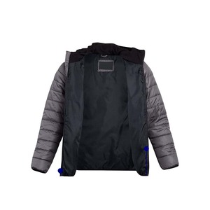Chaqueta Acolchada con Capucha para Hombre, Lisa, Gris, Ligera, para Invierno, con Logotipo Personalizado, Proveedor de Marca Privada - Product Image 4