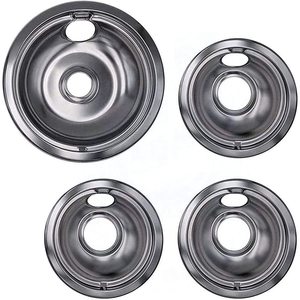 ถาดรองน้ำมันโครเมียมสำหรับ Range Kleen รุ่น 10124XZ ขนาดเล็ก 6 นิ้ว 3 ชิ้น + ขนาดใหญ่ 1 ชิ้น ทนทานเป็นพิเศษ - Product Image 1