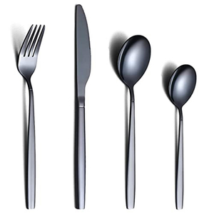 Cubiertos con Mango de Resina Dorada y Juego de Cubiertos de Acero Inoxidable Plateado, Diseño Moderno y de Moda, Vajilla de Alta Venta - Product Image 1