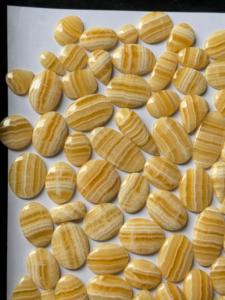 100% High Quality Natural Yellow <b>Lace</b> Agate Cabochon Hammered Loose Crystal Stone for Jewelry Making - Product Image 2