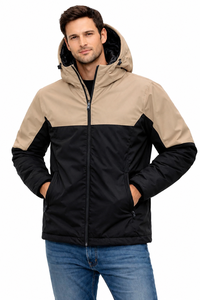 <b>Men's</b> Casual Down <b>Jacket</b> Hooded Stand Collar Winter Coat Zip up Outdoor Parka Two Tone Lightweight <b>Warm</b> Plain Dyed Waterproof - Product Image 4