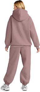 Wholesale Men Winter Hooded Tracksuit <b>Sets</b> Solid Fleece Anti-Bacterial Custom <b>Plus</b> <b>Size</b> Polyester/Cotton Breathable High Quality - Product Image 4