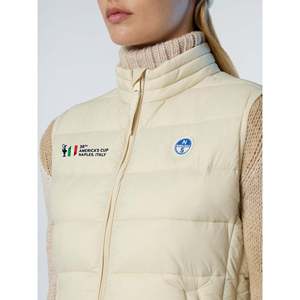 Gilet da Donna North Sails Collezione AC38 Galia, Bianco Invernale, Abbigliamento Casual con Imbottitura in Cotone, Antivento con Decorazione a Bottoni - Product Image 2