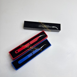 Pince à épiler GETUP BROSONS IMPEX en acier inoxydable avec pointe rouge/bleue/noire, acrylique, anti-magnétique, anti-statique, préhension fine et parfaite - Product Image 5