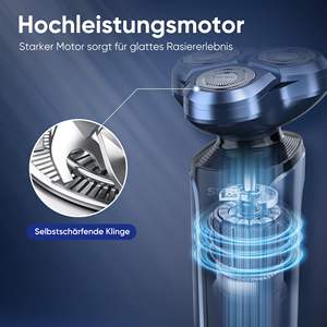 Rasoir rotatif rechargeable USB sans fil 5 en 1 pour homme, rasoir électrique facial humide/sec, étanche, kit portable pour la maison - IPX7 - Product Image 5