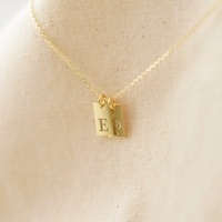 Chaîne de câble bijoux personnalisé en acier inoxydable minimaliste minuscule collier à breloques délicat 18k barre d'or graver nom initial collier