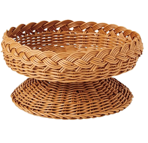 Bol décoratif en rotin tissé à la main de Style Boho vintage Panier rond de haute qualité pour fruits Snacks Bol en rotin - Product Image 1