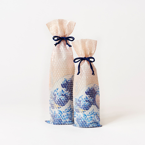 Feuille réutilisable de style Ukiyoe japonais personnalisé authentique sac de bouteille en papier recyclé cadeau de mariage matériau de rembourrage protecteur - Product Image 2