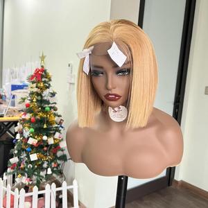 Pelucas de cabello humano liso de hueso vietnamita crudo de grado 12a, peluca Bob Rubia de 8 ", cierre de encaje 4x4, cabello crudo vietnamita - Product Image 3