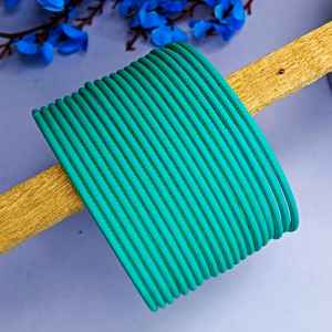 Conjunto de brazaletes indios, brazalete mate de Metal liso clásico, brazaletes de Boda nupcial, conjunto de joyería India para mujer, verde mar - Product Image 2