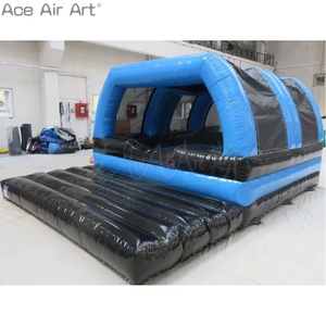 Matelas gonflable commercial interactif pour jeux sportifs, tunnel de jeu, avec toit et airbag de réception souple pour parc d'attractions - Product Image 2