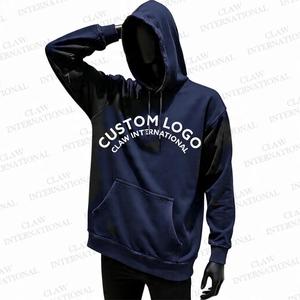 เสื้อฮู้ดพิมพ์โลโก้ผ้าฝ้ายรุ่นเฮฟวี่เวทสำหรับผู้ชายโอเวอร์ไซส์พิมพ์ลายโชว์ไหล่ปรับแต่งได้ - Product Image 6