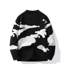 Pull en tricot personnalisé pour homme, col rond, style streetwear coréen, vêtements décontractés pour homme, tricot jacquard, pull en tricot pour homme - Product Image 2