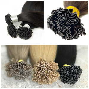 Premium pour les extensions de cheveux indiens Remy Ombre Blonde V Tip trame unique douce et durable - Product Image 6