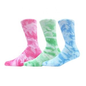 Nueva alta calidad Hip-pop moda cojín hombres tubo grueso Terry algodón deporte equipo Tie Dye Calcetines - Product Image 4