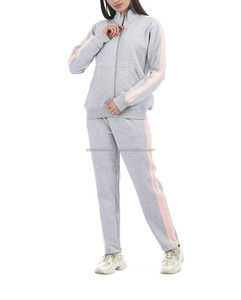 Chándal informal gris de manga larga personalizable para mujer, nuevo estilo, Material de terciopelo transpirable, de talla grande, Unisex con logotipo personalizado - Product Image 4