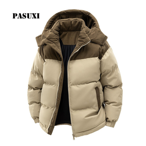 PASUXI giacca Casual in cotone caldo con cappuccio da <span class=keywords><strong>uomo</strong></span> giacca imbottita in pile con cerniera <span class=keywords><strong>Parka</strong></span> anteriore invernale trapuntata a prova di freddo - Product Image 1