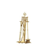 Ensemble de foyer en laiton de qualité supérieure avec des outils sûrs pour la chaleur et une structure artisanale parfaite pour un usage fréquent et une amélioration visuelle