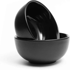 India Cuenco de verduras de cerámica negra de 4 piezas Fideos de 200ml Respetuoso con el medio ambiente Sin BPA Lavavajillas de doble pared Biodegradable - Product Image 3