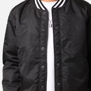 Veste d'hiver décontractée pour homme, col montant, 100% laine, manches en cuir de vachette, respirante, à capuche, style lettreman pour l'extérieur - Product Image 3