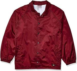 Vestes d'entraîneurs rouges personnalisées Bouton couvert Entraîneurs pour hommes Vestes d'entraîneurs de couleur pour femmes Veste imperméable en nylon - Product Image 3