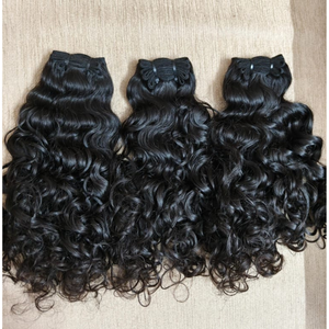 100% Remy Hair Extensions machine trame cheveux et vague naturelle bouclés brut indien vierge faisceaux de cheveux humains génie trame cheveux - Product Image 3