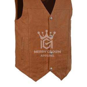 Chaleco de cuero de moto precio al por mayor de fábrica para los hombres producto más vendido Chaleco de cuero de moto transpirable sin mangas - Product Image 5