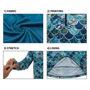 Jersey de Pesca de Manga Larga para Hombre, Calidad Premium, con Cierre de 1/4, Secado Rápido, Transpirable, Spandex/Poliéster, UPF 50, Tallas Grandes - Product Image 6