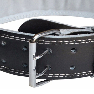 Professional Weight Lifting Black Color Genuine Leather Belt Weightlifting Men & Women Gym Workout Back Support Belt for Sale - Product Image 3