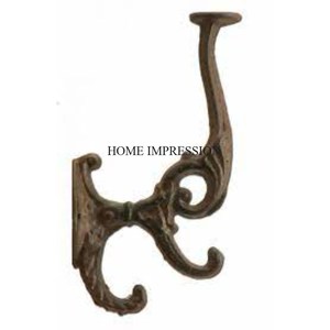 Rustic Farmhouse Stylish Metal <b>Wall</b> Mounted <b>Hooks</b> <b>for</b> Hanging Coats Hats Keys and Decorative Items With Sturdy Build From India - Product Image 5